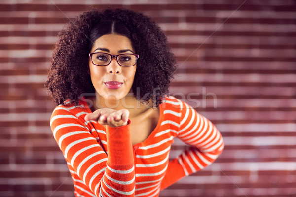 Aantrekkelijk jonge vrouw kus portret Rood Stockfoto © wavebreak_media