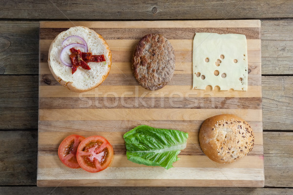 Zdjęcia stock: Warzyw · składnik · hamburger · deska · do · krojenia