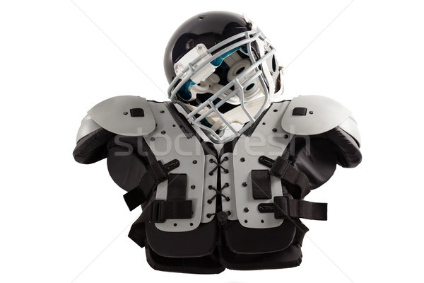 Stock photo: Close up of sports helmet on chest protector