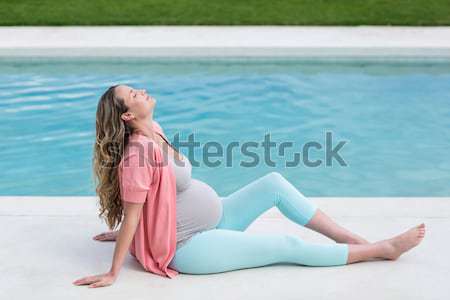 Belle femme bois pont spa [[stock_photo]] © wavebreak_media