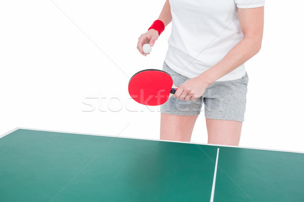 Kobiet sportowiec gry ping pong biały ciało Zdjęcia stock © wavebreak_media
