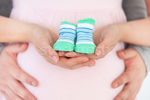 [[stock_photo]]: Femme · enceinte · mari · maison