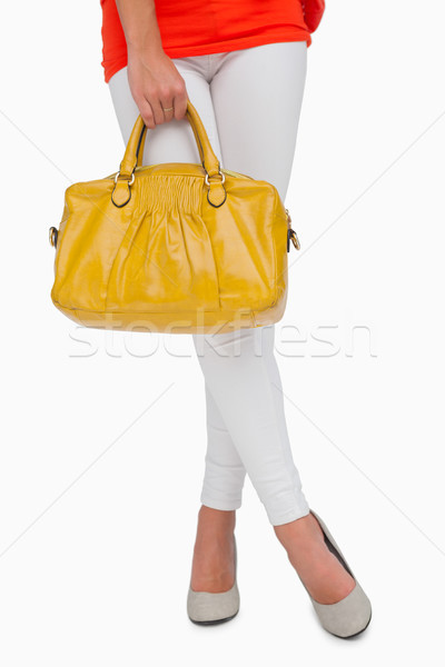女性 ハイヒール 立って 黄色 袋 白 ストックフォト © wavebreak_media