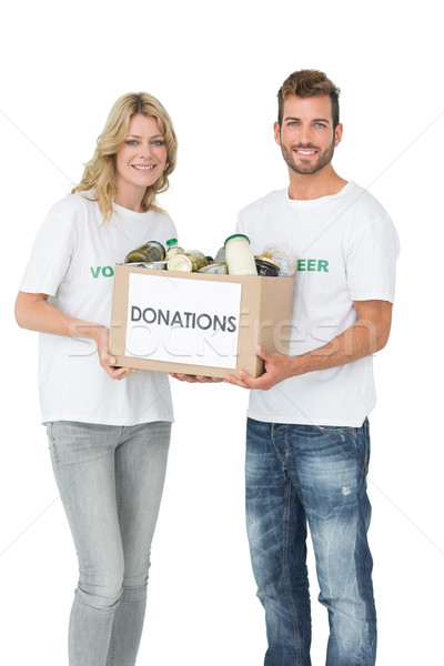 Sorridere donazione finestra bianco Foto d'archivio © wavebreak_media