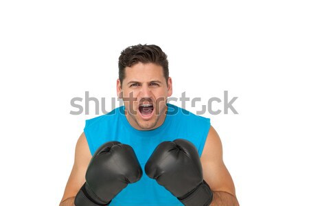 Porträt bestimmt männlich Boxer schreien Stock foto © wavebreak_media