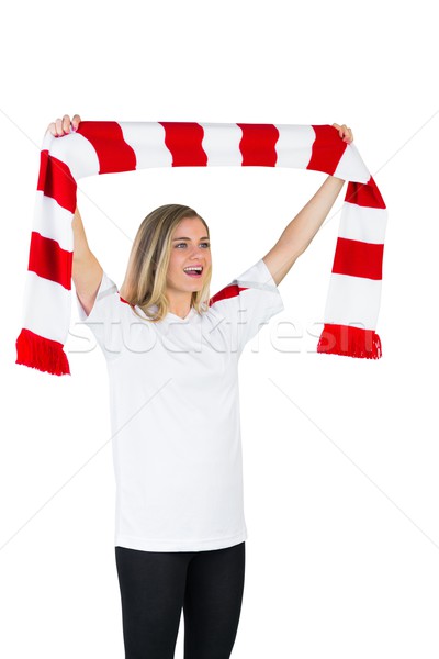 Pretty football fan in white cheering Stock photo © wavebreak_media