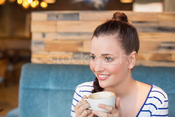 Stock fotó: Fiatal · nő · cappucchino · kávézó · kávé · tinédzser · női