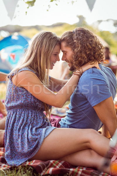 çift gülen diğer müzik festivali yaz Stok fotoğraf © wavebreak_media