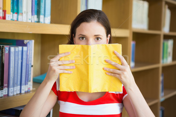 Estudiante cara libro biblioteca Universidad mujer Foto stock © wavebreak_media