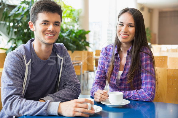 Jeunes élèves souriant caméra café Université [[stock_photo]] © wavebreak_media