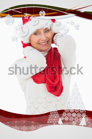 Composite image of smiling muscular man posing in sexy santa out Stock photo © wavebreak_media