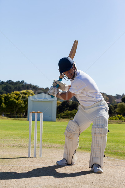 Determined cricketer playing on field Stock photo © wavebreak_media
