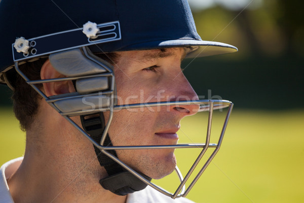 Close up of cricketer wearing helmet Stock photo © wavebreak_media