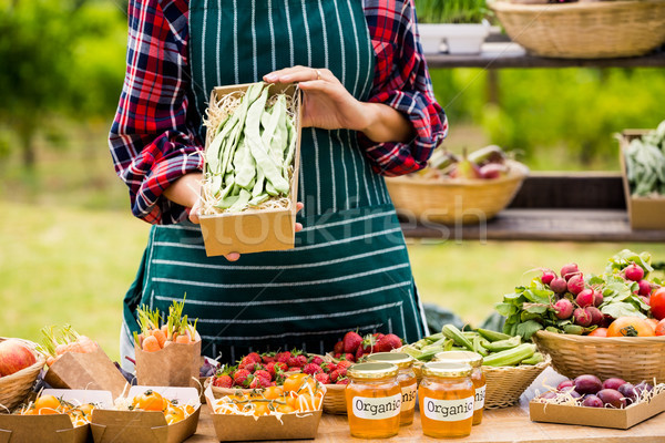 Midsection of young woman selling organic vegetables Stock photo © wavebreak_media