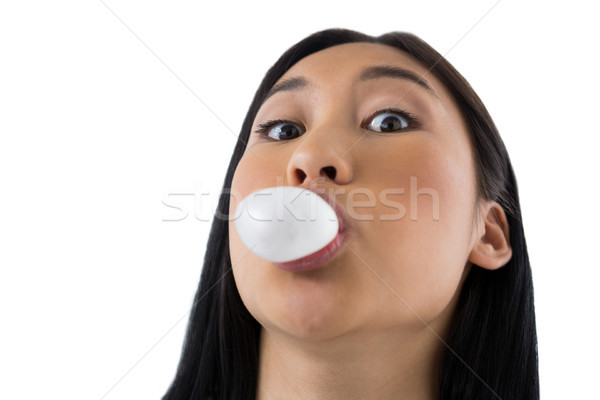 женщину пузыря камедь белый весело Сток-фото © wavebreak_media