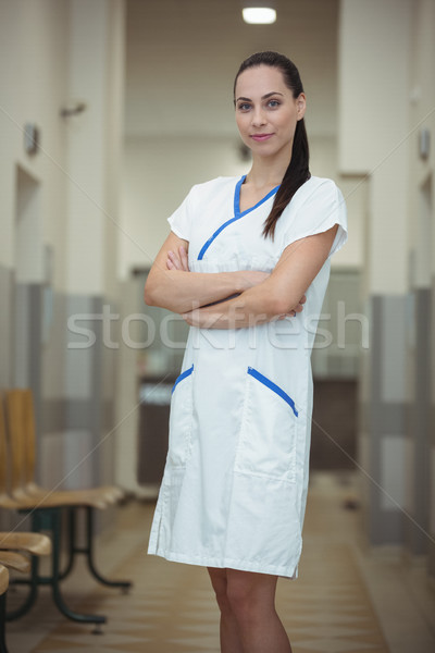 Portrait Homme infirmière permanent couloir [[stock_photo]] © wavebreak_media