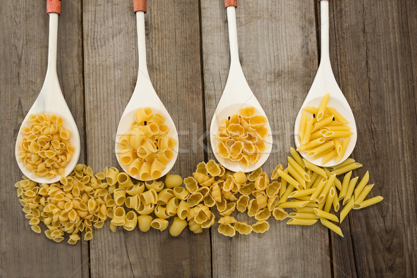 Spoons filled with varieties of pasta Stock photo © wavebreak_media
