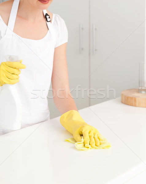 Nő mosogatás konyha víz ház munkás Stock fotó © wavebreak_media