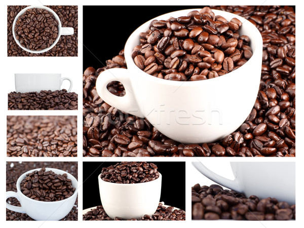 Collage of coffee and beans Stock photo © wavebreak_media