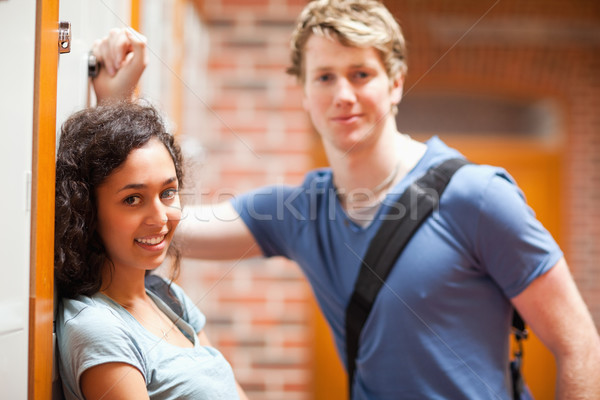 Cute couple flirting in a corridor Stock photo © wavebreak_media