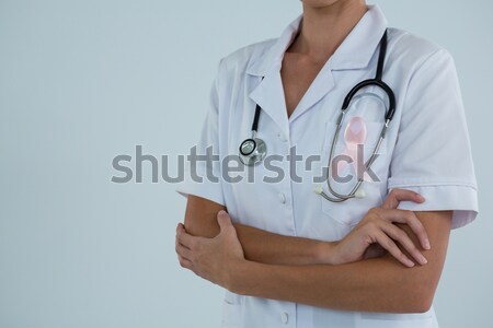 商業照片: 女 · 護士 · 制服 · 聽筒 · 周圍