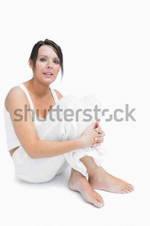 Young woman sitting in lotus position Stock photo © wavebreak_media