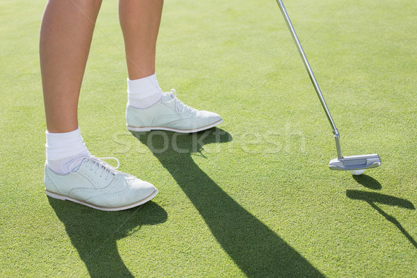 Stock foto: Dame · Golfer · grünen · Golfplatz · Frau