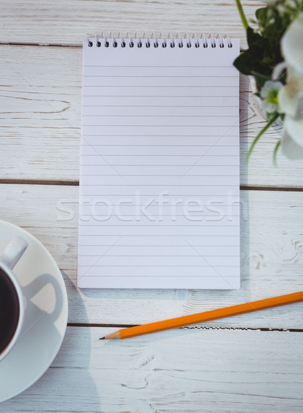 Shot notepad bureau business kantoor potlood Stockfoto © wavebreak_media