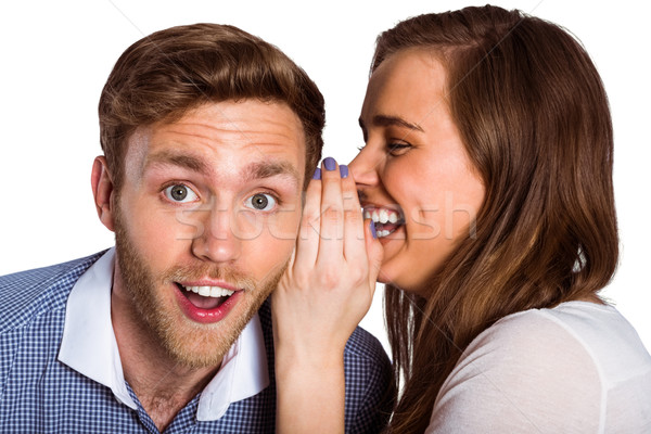 woman whispering secret into friends ear Stock photo © wavebreak_media