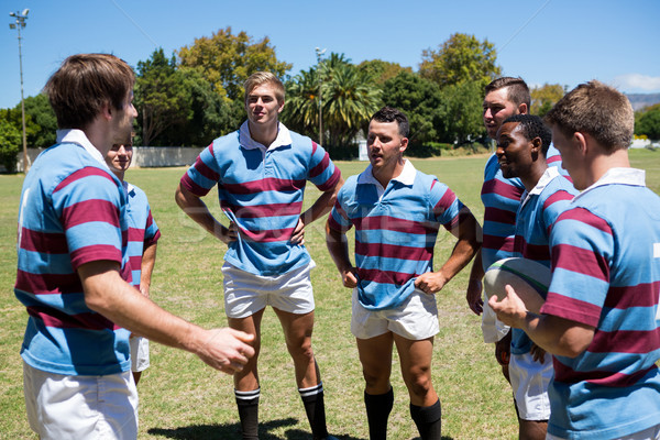 Rugby Team stehen spielen Bereich Stock foto © wavebreak_media