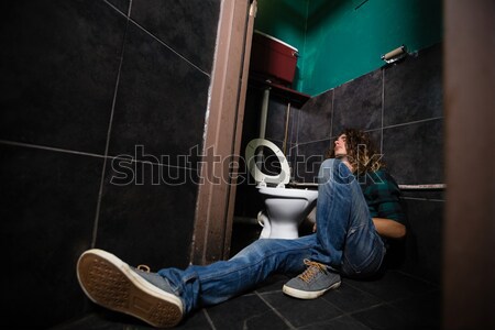 Man braken toilet kom bar Stockfoto © wavebreak_media