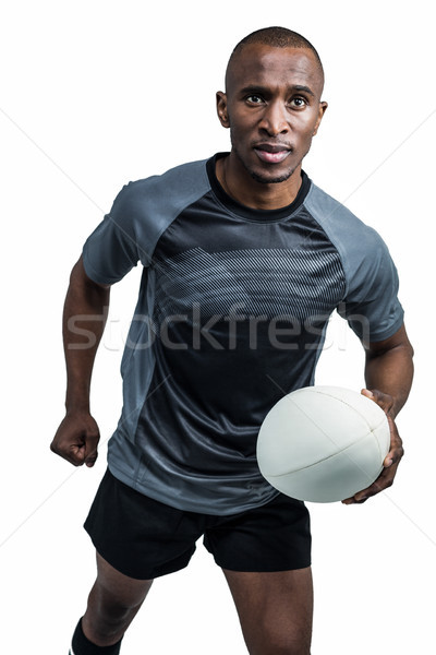 Foto stock: Atleta · corrida · branco · fitness · rugby