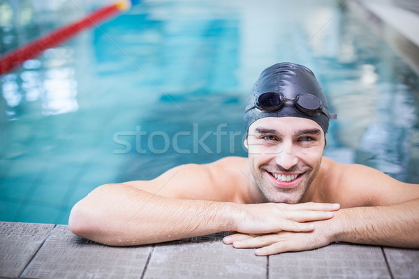 красивый мужчина край бассейна воды человека Сток-фото © wavebreak_media