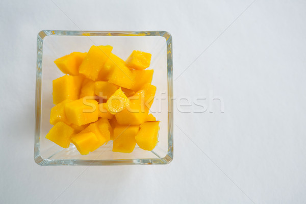Chopped mangoes in glass bowl Stock photo © wavebreak_media
