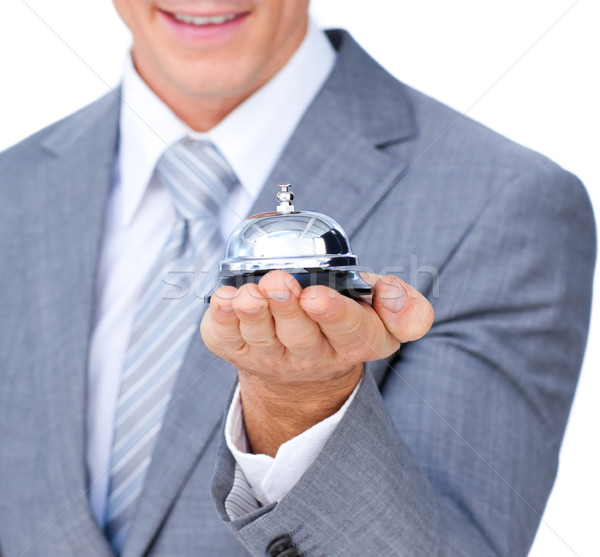 Close-up of a businessman holding a service bell Stock photo © wavebreak_media