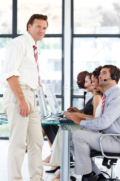 Kıdemli müdür call center çalışma iş ofis Stok fotoğraf © wavebreak_media