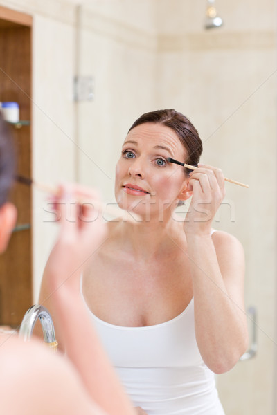 Frau Wimpern Hand Lächeln Auge Frauen Stock foto © wavebreak_media