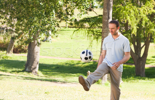 Jóképű férfi labda férfi sport természet nyár Stock fotó © wavebreak_media