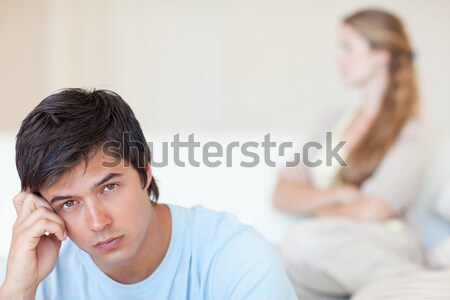 Couple argument salon amour stress canapé [[stock_photo]] © wavebreak_media