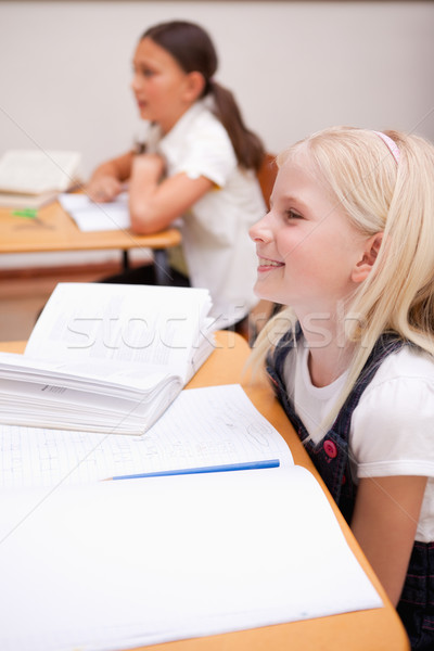 Portret leerlingen glimlachend klas gelukkig pen Stockfoto © wavebreak_media