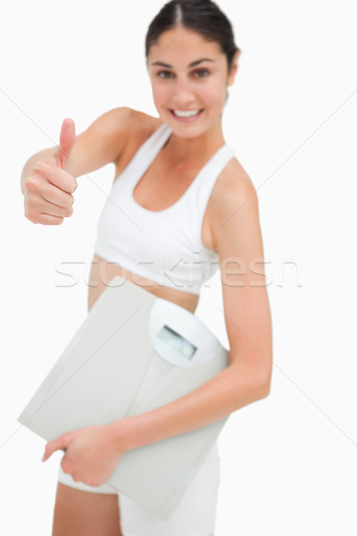 スリム 若い女性 スケール 白 フィットネス ストックフォト © wavebreak_media