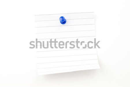 Blank paper with blue pushpin against a white background Stock photo © wavebreak_media
