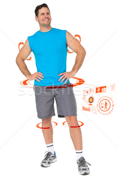 Composite image of full length portrait of a fit young man smili Stock photo © wavebreak_media