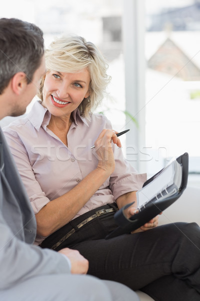 Stockfoto: Zakenman · secretaris · dagboek · home · smart · vergadering