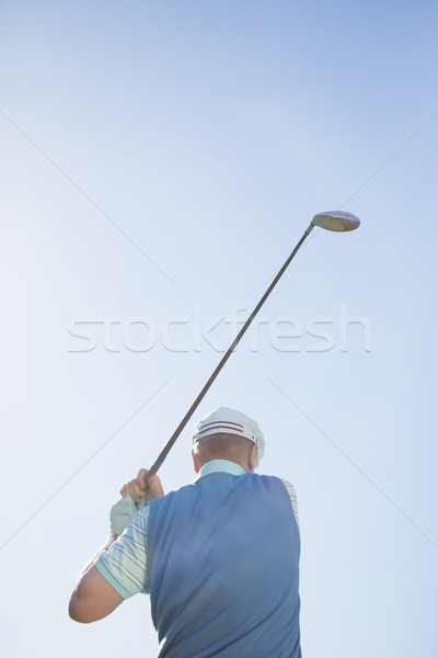 Foto stock: Jogador · de · golfe · tiro · campo · de · golfe · golfe
