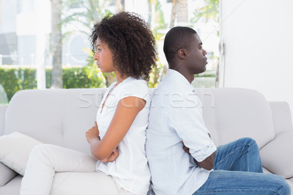 Attractive couple not talking on the couch Stock photo © wavebreak_media