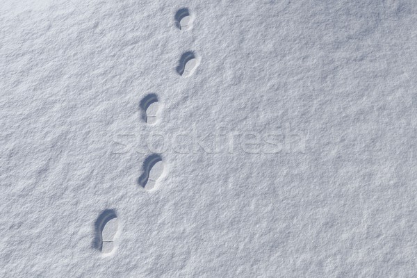 Footprints in snowy landscape Stock photo © wavebreak_media