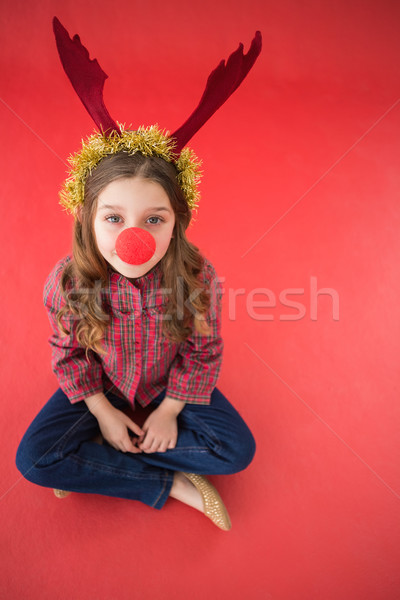 Kleines Mädchen tragen rot Nase Kind Stock foto © wavebreak_media