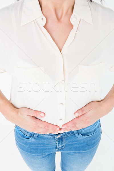 Bruneta stomac durere alb femeie Imagine de stoc © wavebreak_media
