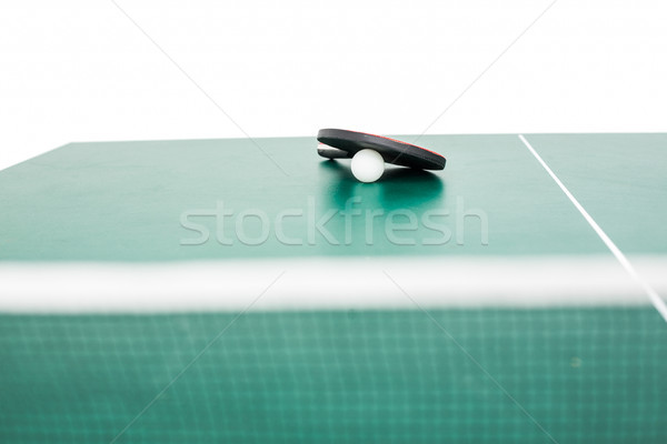 Ping pong beyaz spor top bat Stok fotoğraf © wavebreak_media